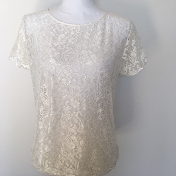 ❤️HOST PICK❤️American Apparel All White Lace Top - Picture 2 of 8